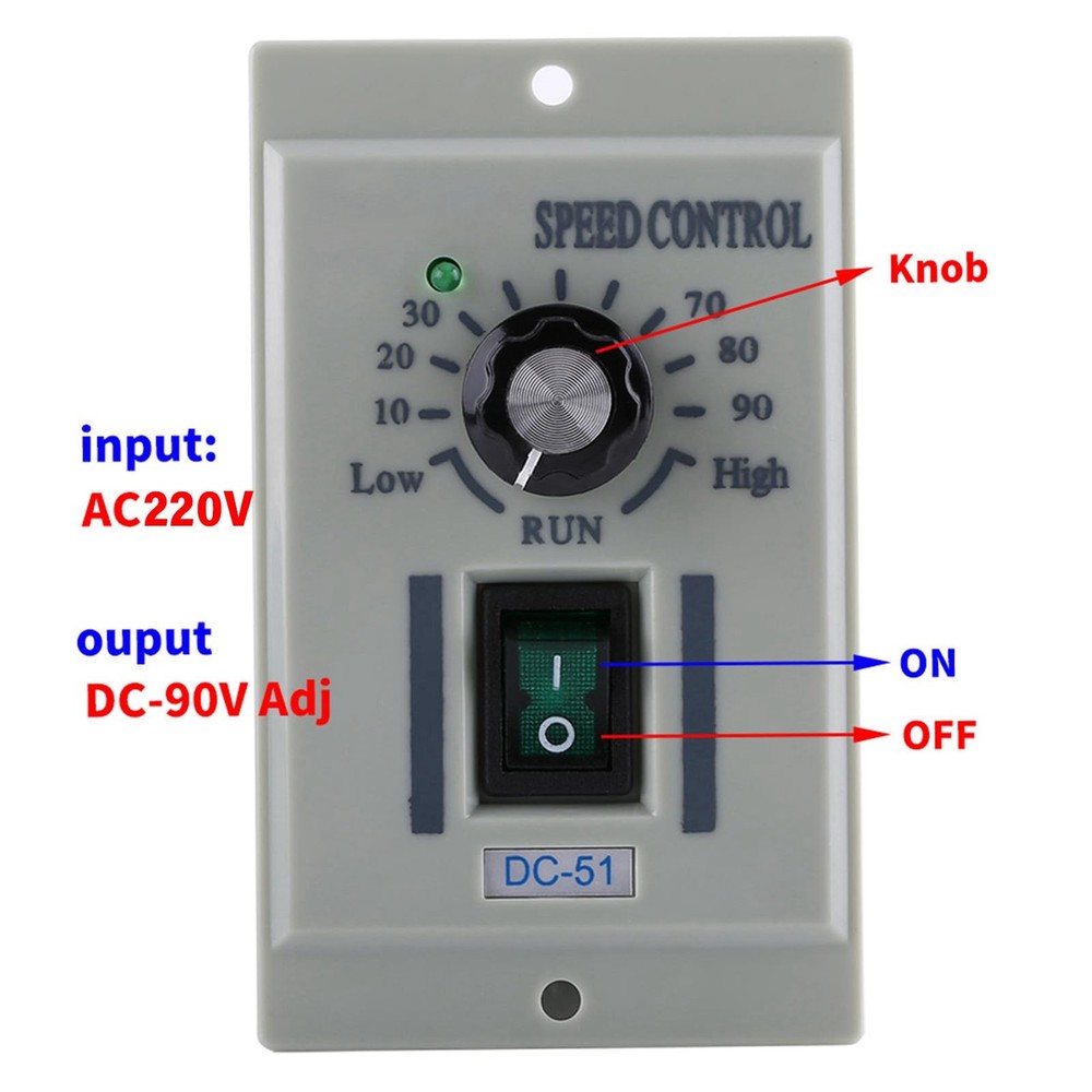 DC Motor Speed Controller AC 110V Input DC 24V-90V Output Motor Speed Control...