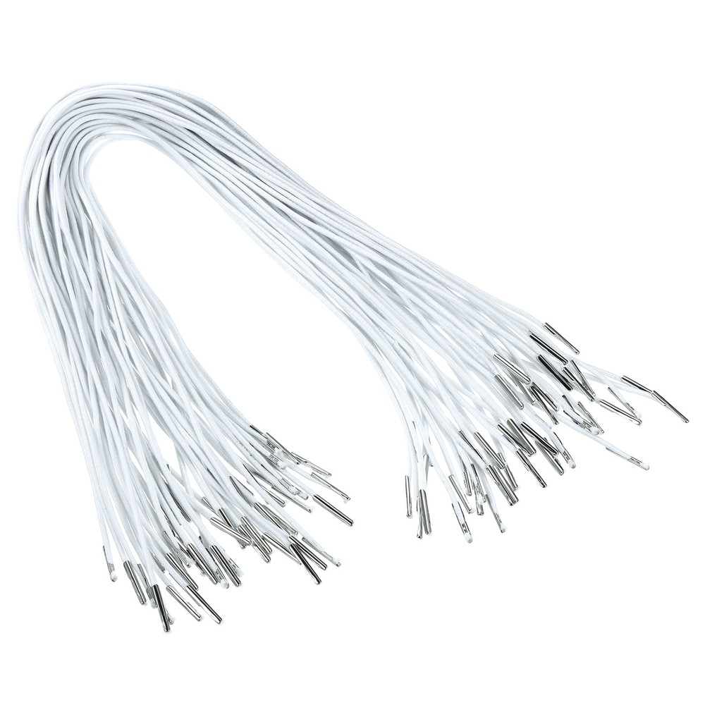 50Pcs 18" Elastic Barbed Cord 1.6mm Loop Stretch Round String White