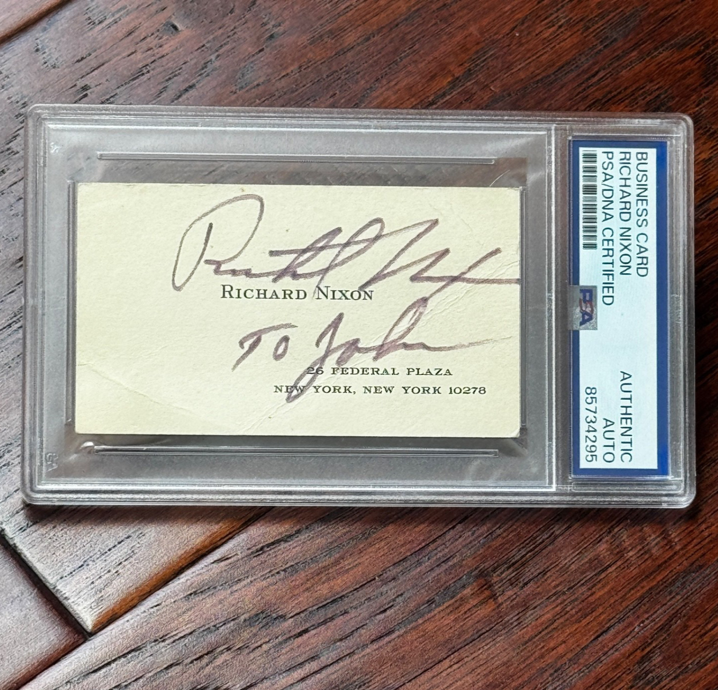 RICHARD NIXON * PSA * Autograph Personal NIXON BUSINESS CARD Signed