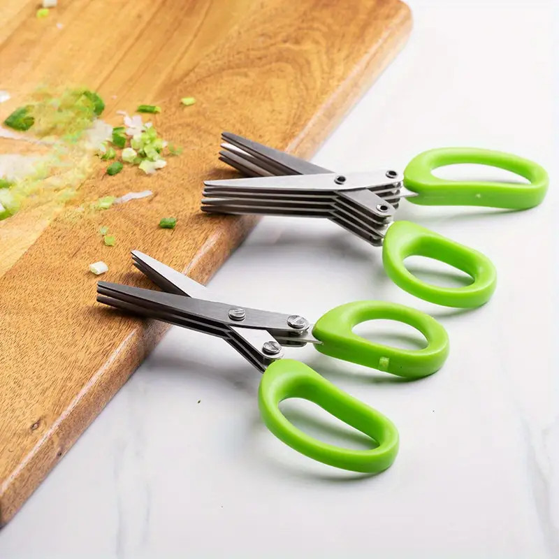 1PC Multi - Layer Kitchen Scissors, Stainless Steel, Quick Scallion/Herb Chop