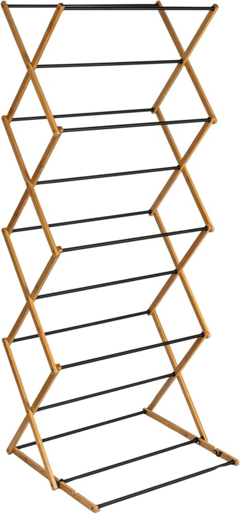 Bamboo Adjustable Folding Clothes Drying Rack Upscale Laundry Rack
