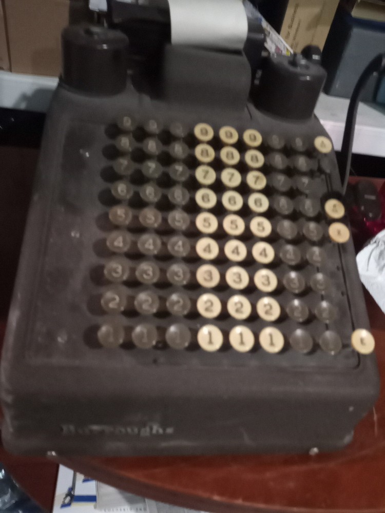 Vintage Burroughs Adding Machine  Rare 1920s Untested Needs Ink Storage Find