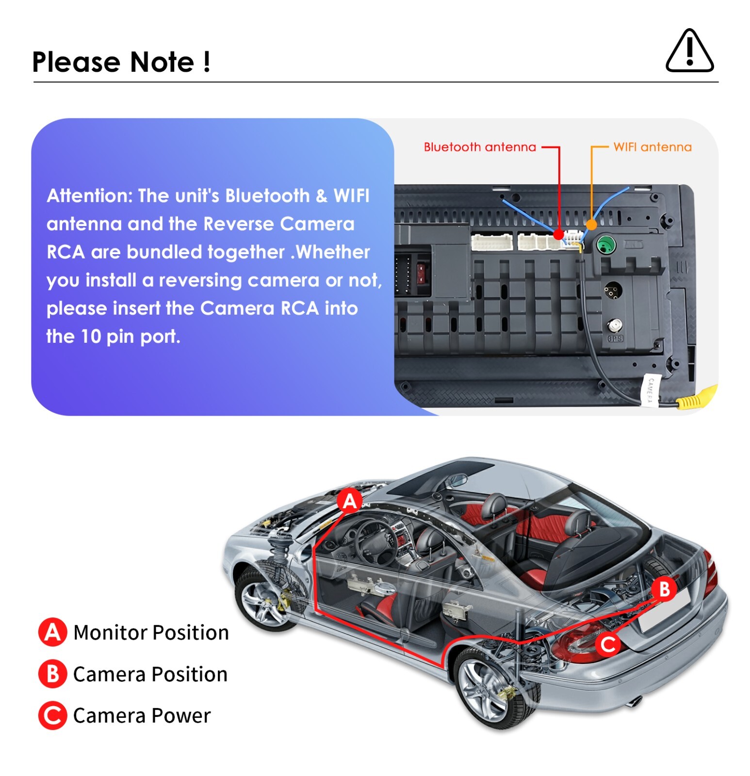 CCD HD 170° Night Vision Car Rear View Reverse Backup Parking Camera Waterproof