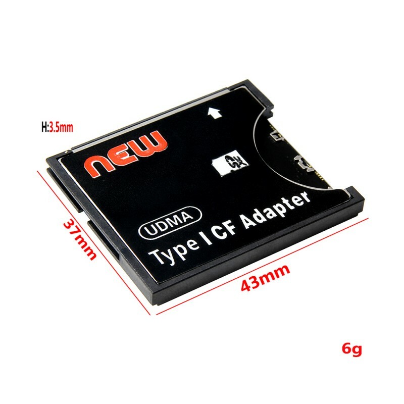 High Speed SDXC SDHC SD to CF Compact Flash Memory Card Reader Adapter black