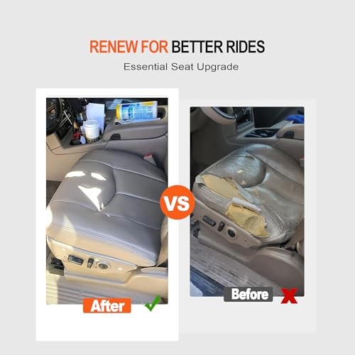 Driver Side Bottom Replacement Leather Seat Cover #922 Light Compatible Gray
