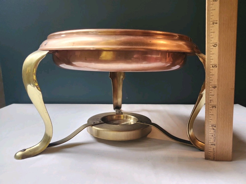 Vintage Copper & Brass Chafing Dish/ Stand