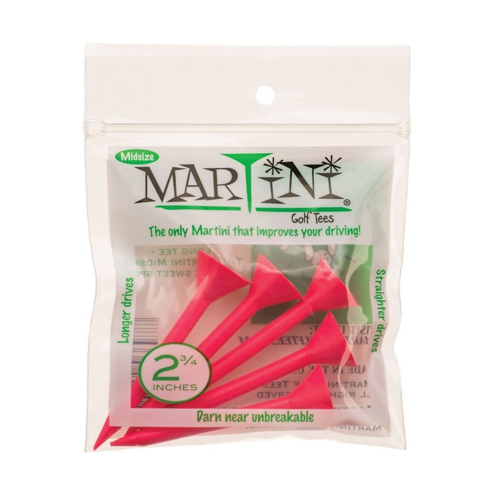 MARTINI Midsize 2 3/4" Golf Tees - Virtually Unbreakable Pink