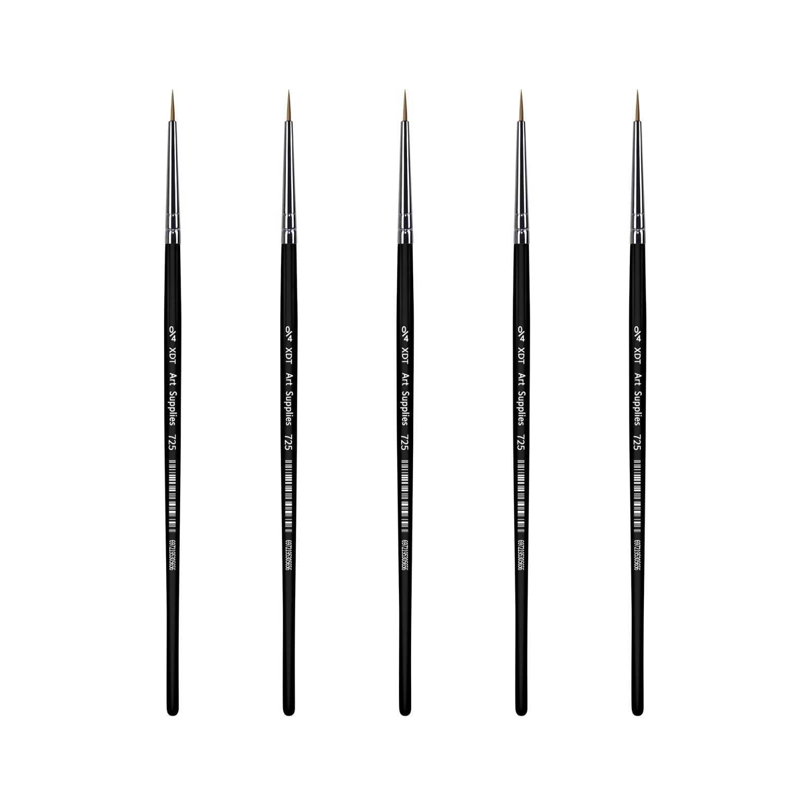 XDT#725 Micro Detail Artist Pin Point Painting Brush Set of 5 Piece #0000 Brush