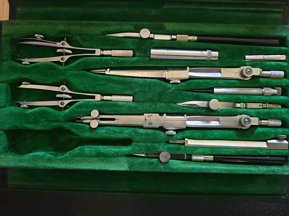 B.K. Elliott Co - Germany DRAFTING Tool Kit #1000 - VG (missing one tool)