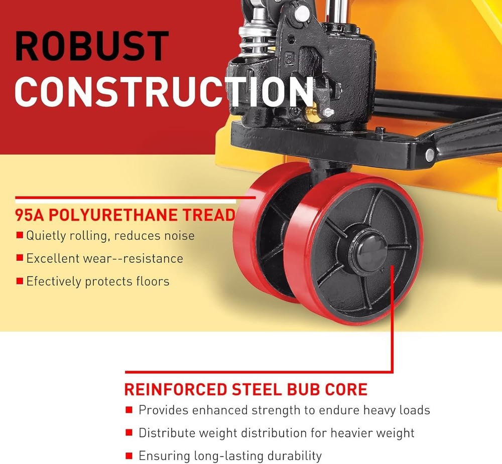 Pallet Jack Full Replacement Kit Steering Wheels 7"x2" Front Load Roller 3"x3.75