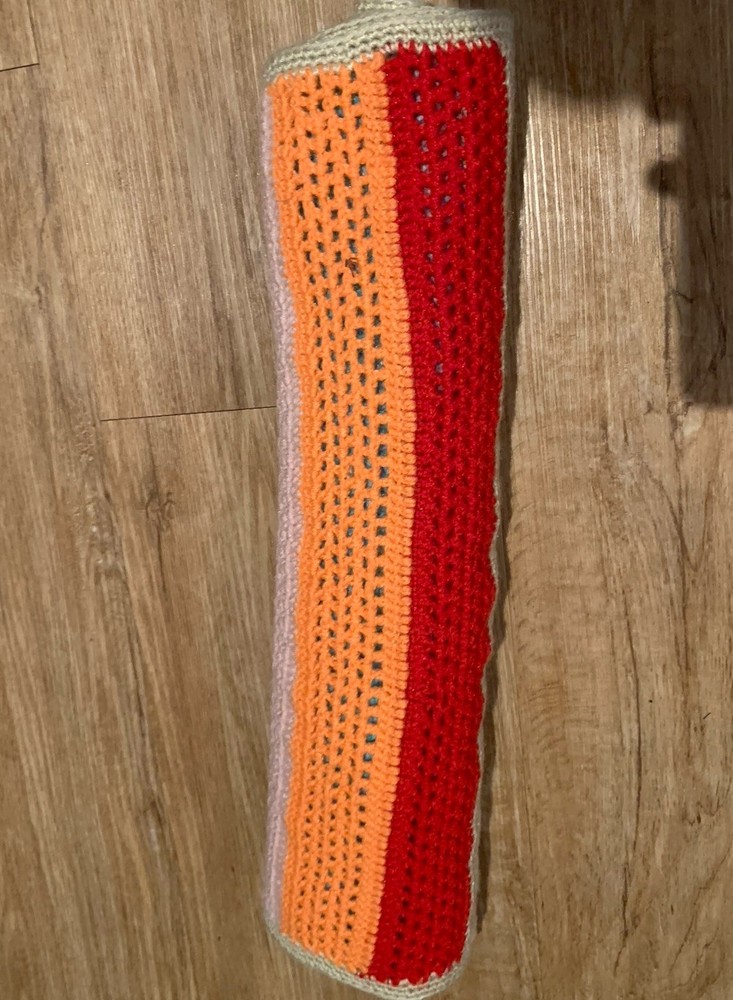 🌈 RETRO Boho - Hand-Crocheted Multicolour / Rainbow Striped Table Runner