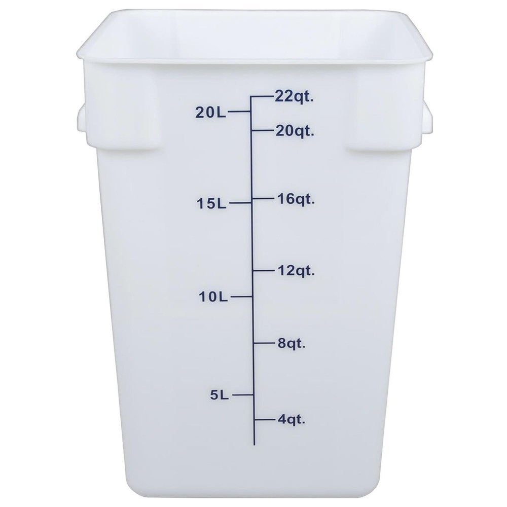 Thunder Group PLSFT022PP 22 Qt White Polyethylene Square Food Storage Container