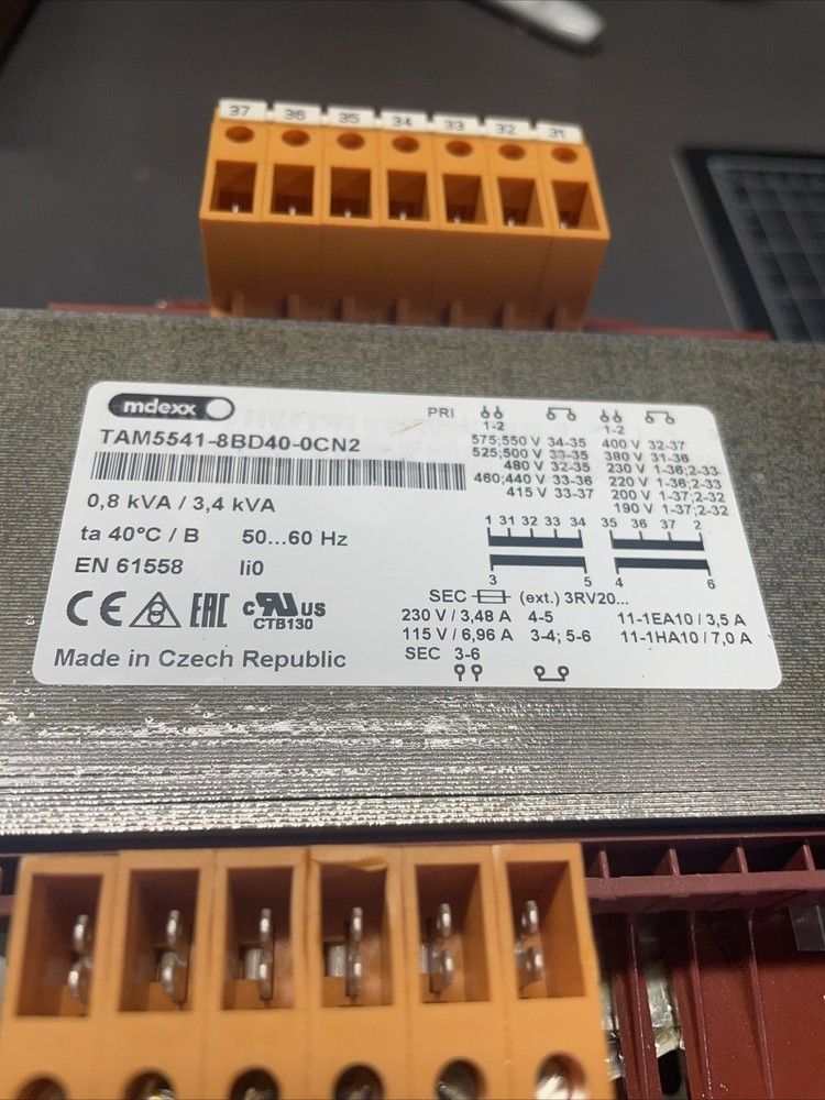 Siemens MDEXX TAM5541-8BD40-0CN2 CONTROL CURCUIT TRANSFORMER Multi-Voltage Input