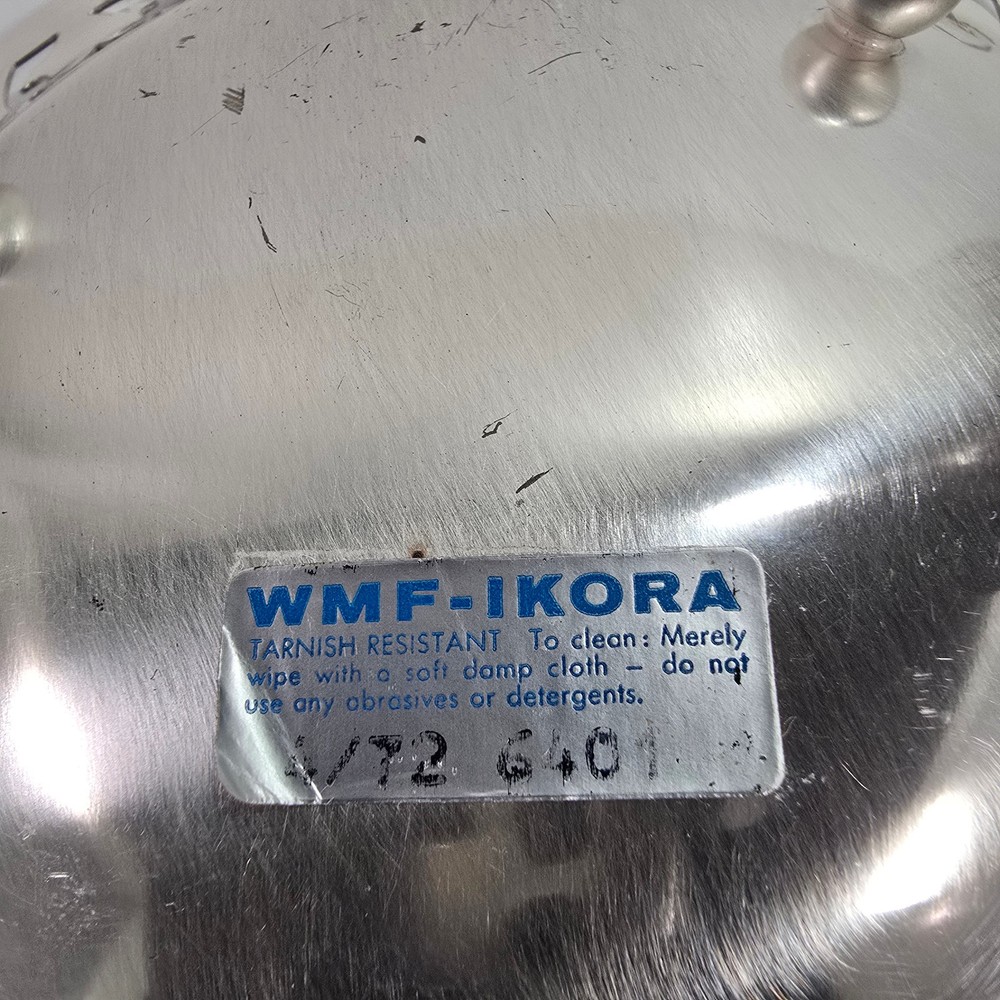 Vintage WMF Ikora Footed Candy Dish MCM Scalloped Pierced Edge Germany 7.5"