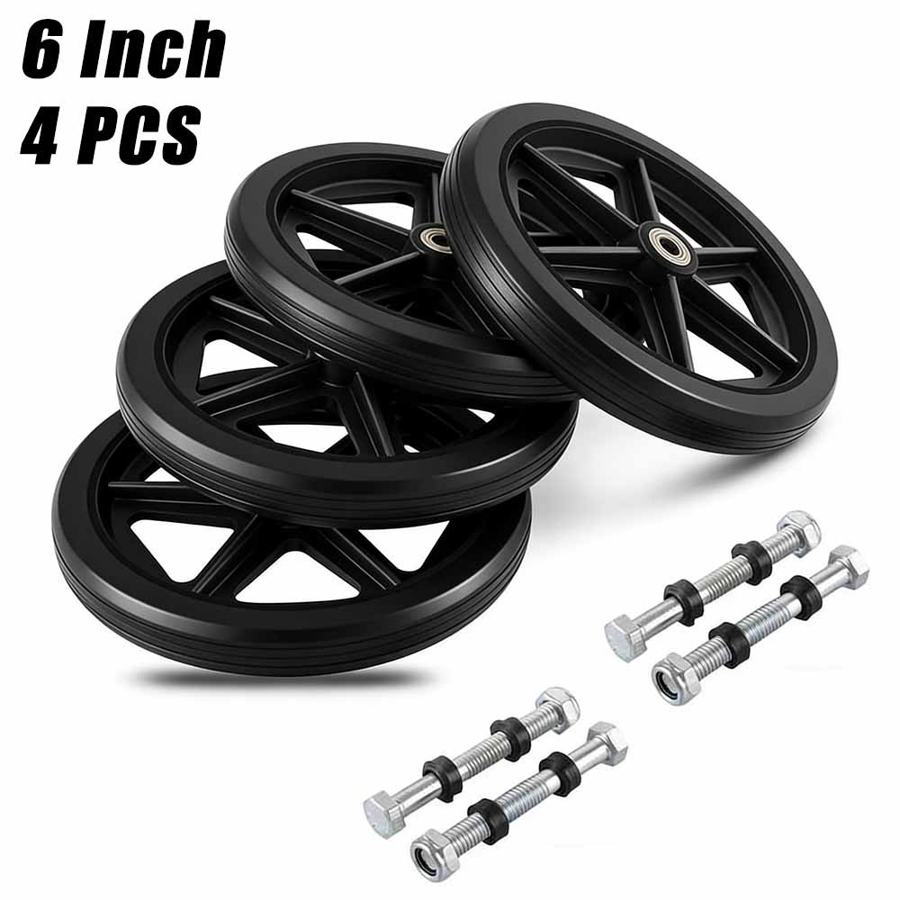 4PCS 6 Inch Front Wheel Solid Caster For Wheelchair & Rollator Walker