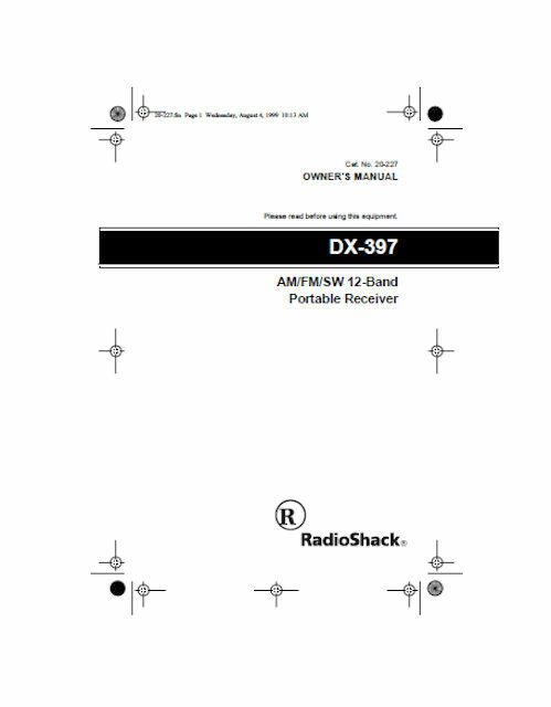 RADIO SHACK DX-397 INSTRUCTION MANUAL