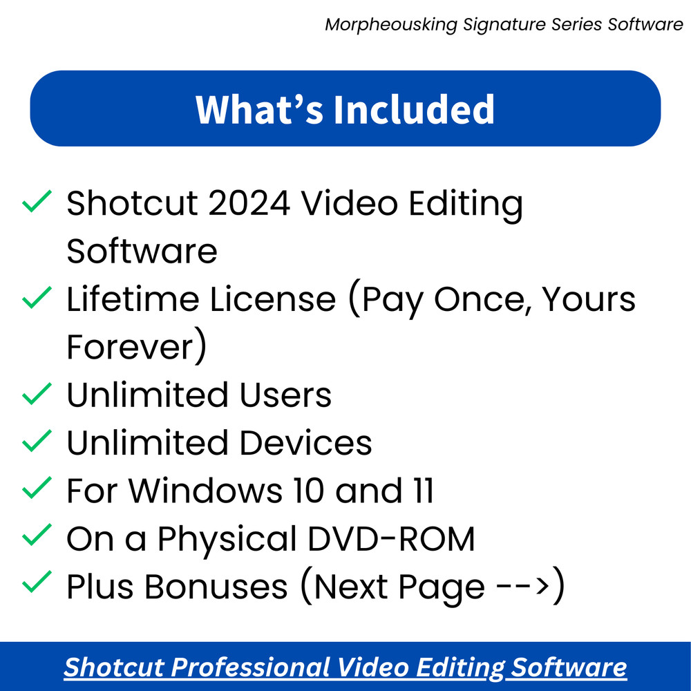 Shotcut PRO 2024 Video Editing Software Full Version DVD Lifetime for Windows