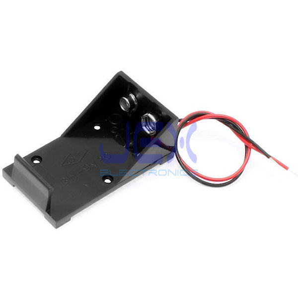 Black 9V Volt PP3 DIY Battery Holder Case Box Base PCB Mount With Bare Wire Ends