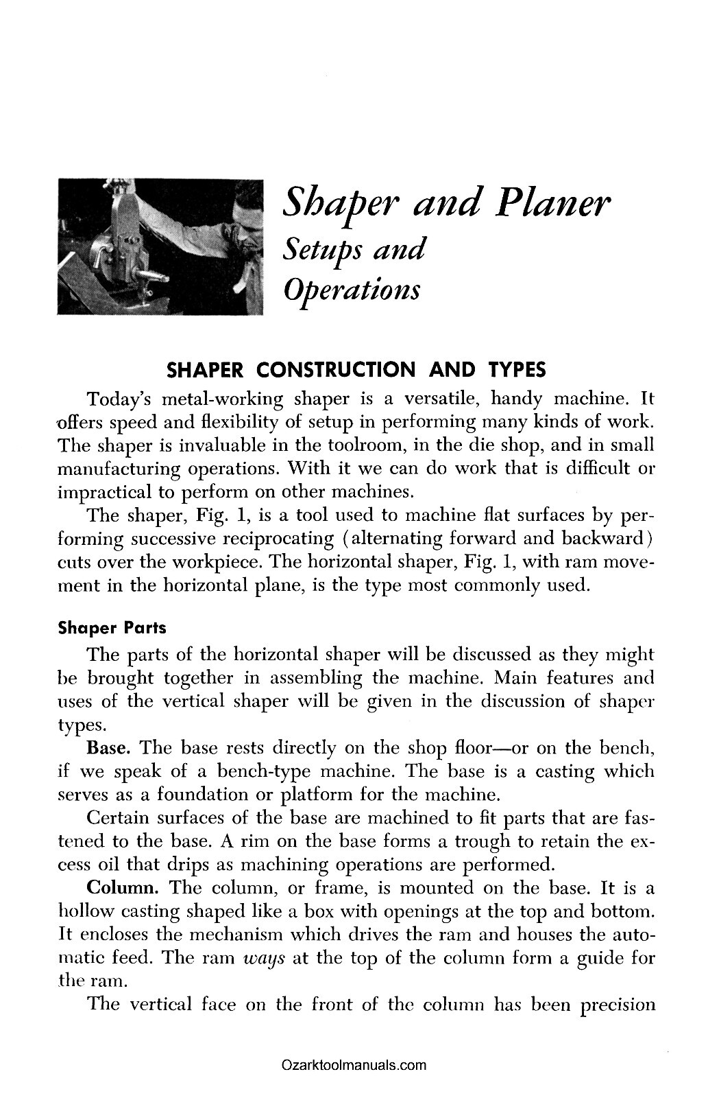 How to Run, Use, Trim and Setup a Metal Shaper or Planer Book Manual 1454