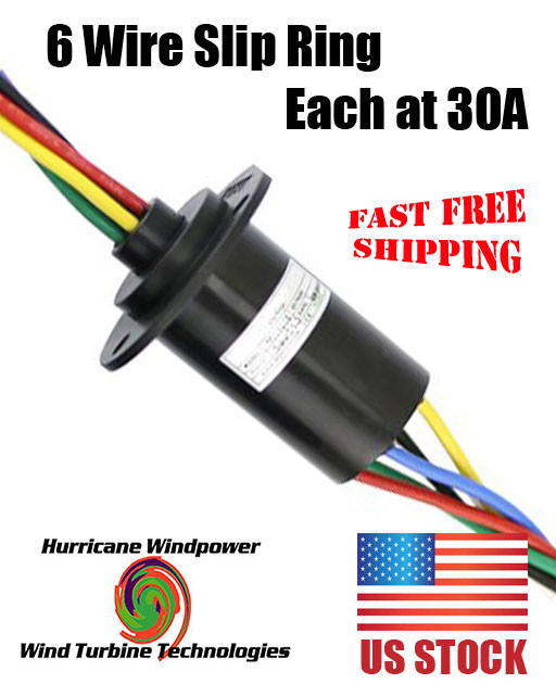 WIND GENERATOR SLIP RING 6 WIRE 180 AMP - 30 AMP PER CONDUCTOR / WIRE