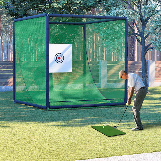 LUXEYARD Golf practice hitting net cage for backyard training and simulation