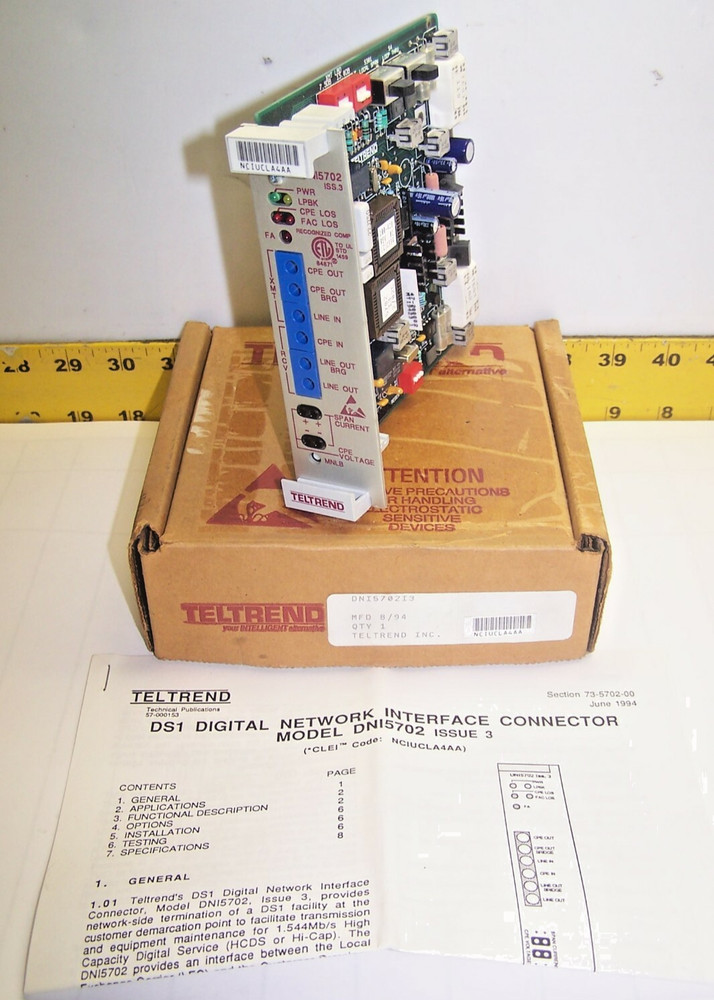 New Teltrend Digital Network Interface Connector  Model DNI5702  Issue 3