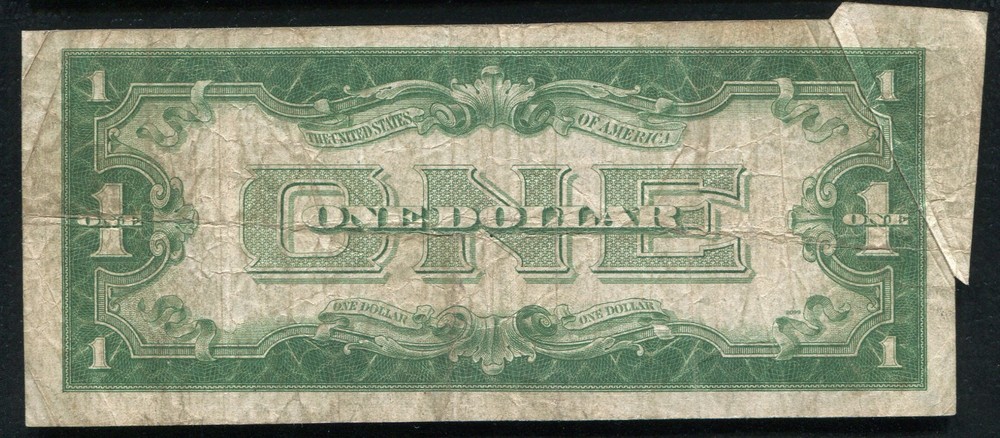 1928-A $1 ONE DOLLAR FUNNYBACK SILVER CERTIFICATE "GUTTER FOLD ERROR" RARE