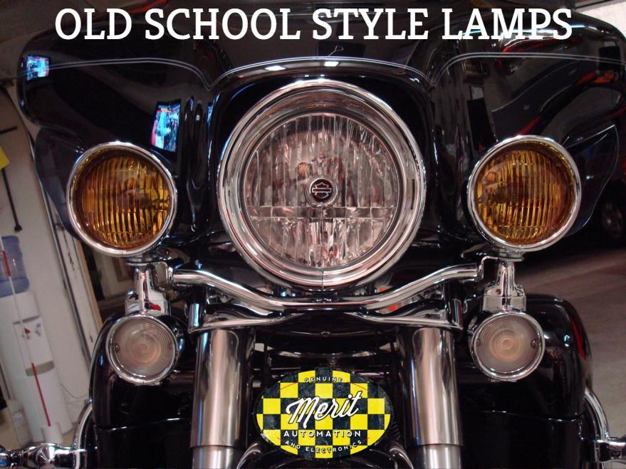 2 NEW AMBER Sealed Beam 12v Passing lights FOR Harley Davidson ONE PAIR 4 1/2"