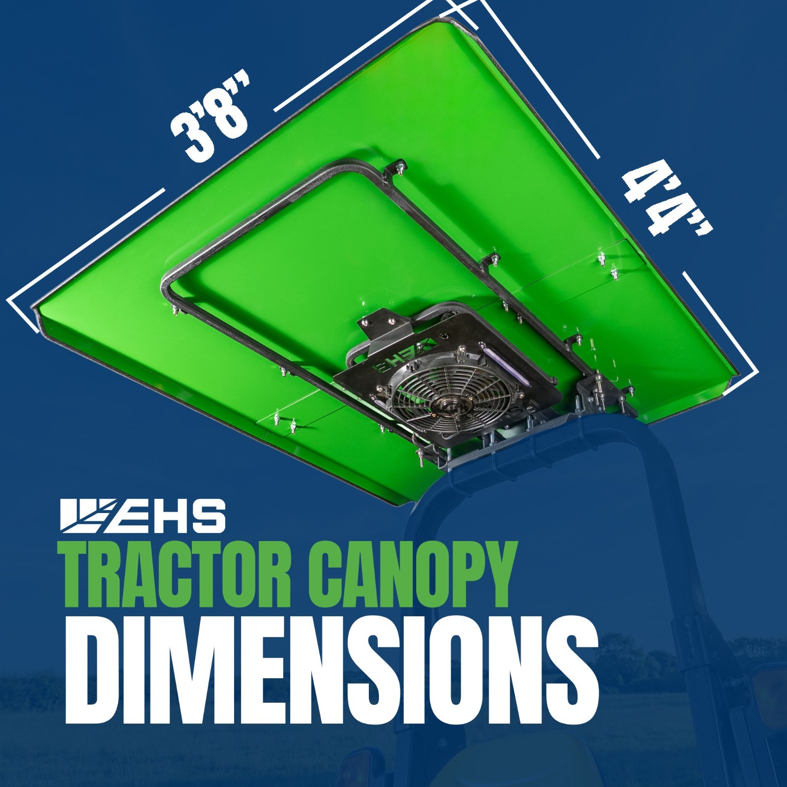 EHS Development XL Tractor Canopy Roof Black New with Free Shipping