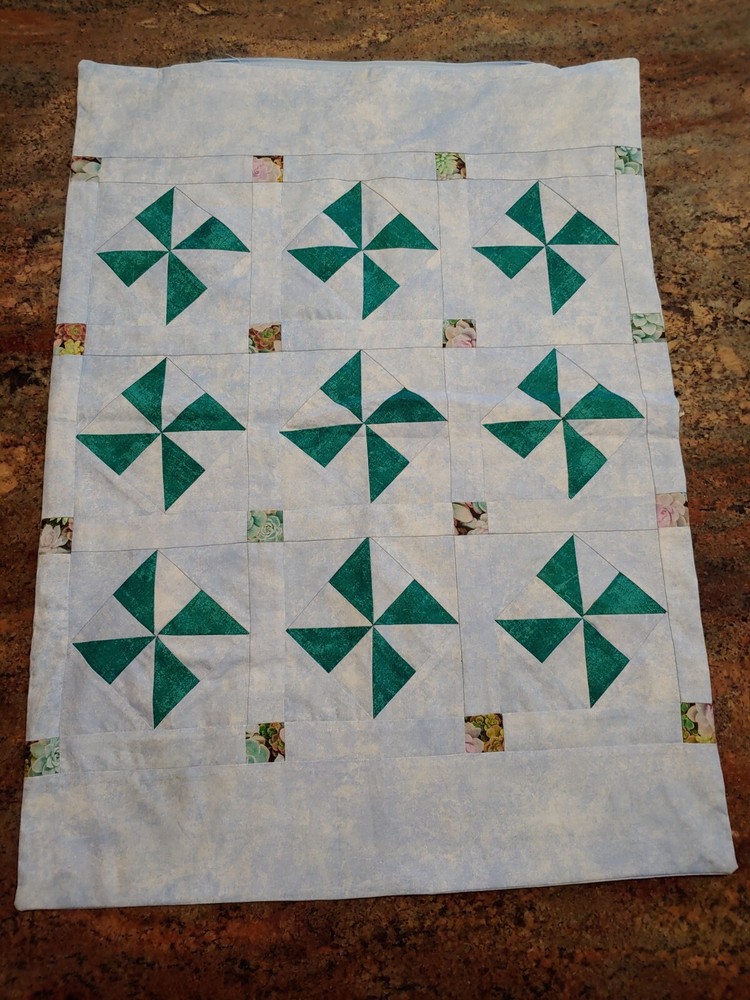 2 Machine Stitched STD Windmill Handmade Pillowcases Zip 25x18