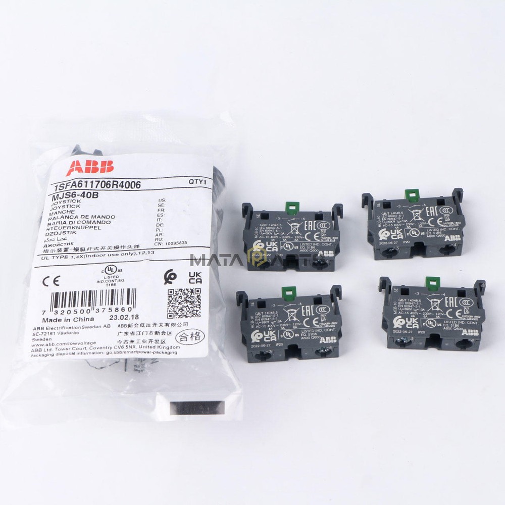 NEW ABB Control Joystick Switch MJS6-40B with 4 MCB-10 Contacts Reset Type
