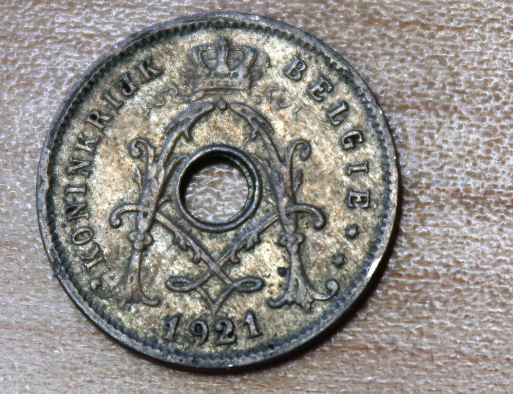 1921 Belgium 5 Centimes Dutch text