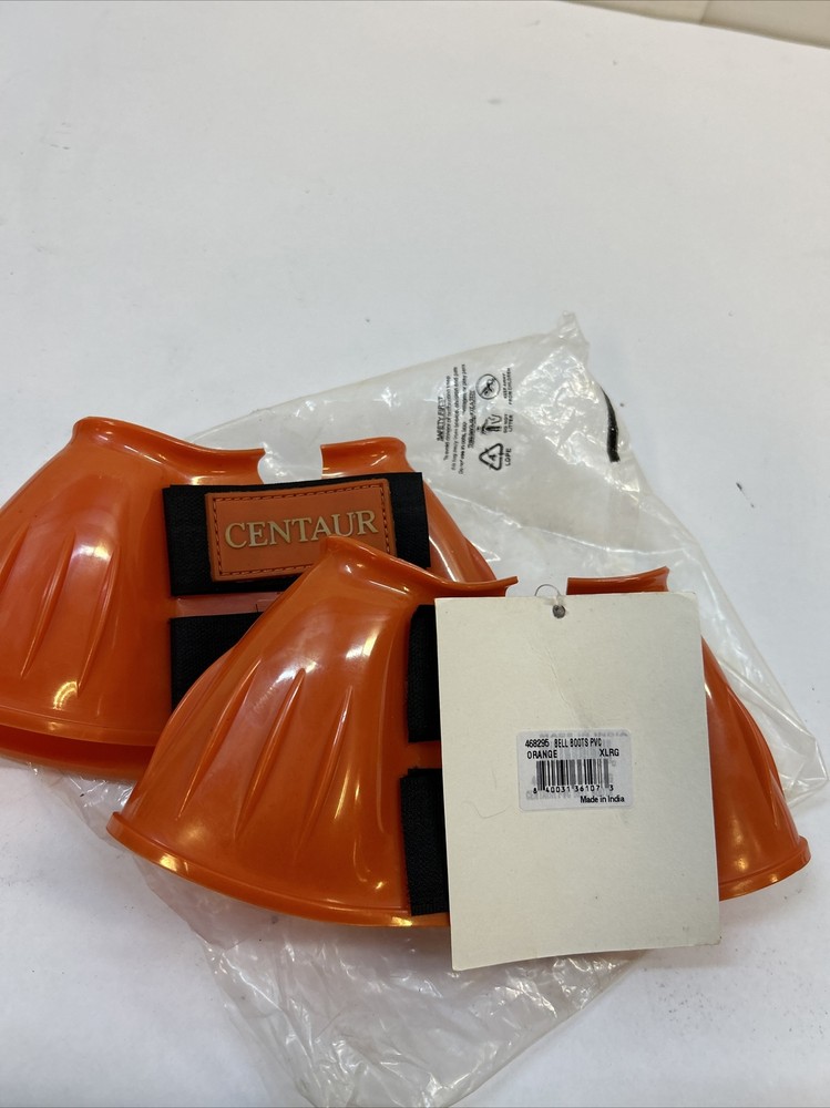Centaur PVC Ribbed Double Hook & Loop Bell Boots 2 Pack