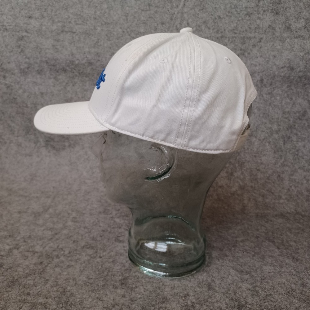 Titleist Hat Mens White Adjustable Blue Script Embroidered Logo Golf Cap