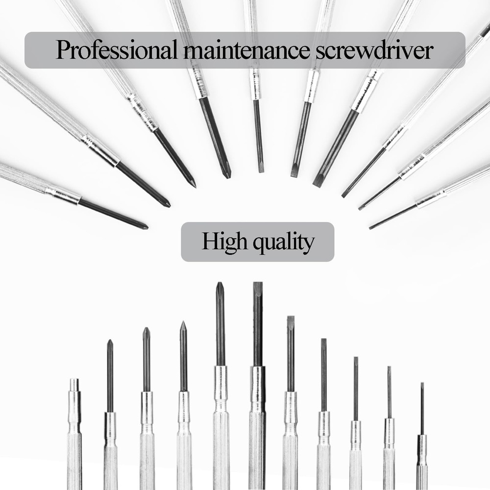 11pc Small Precision Screwdriver Set Mini 6 Sizes Flat Philips for Watch Glasses
