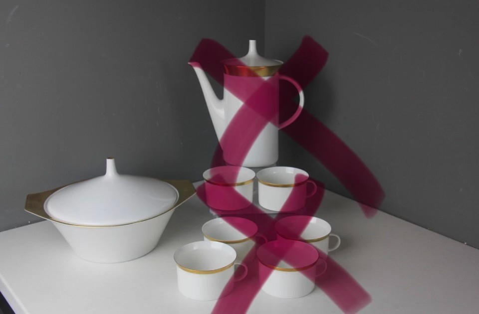 Rosenthal Ascot Pattern Coffee Pot, Cups & Covered Vegetable Sold Separately!