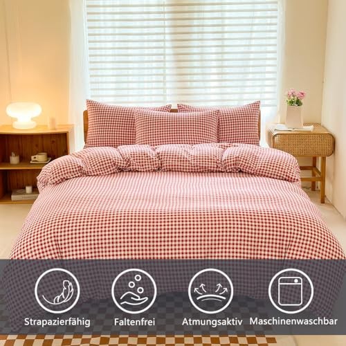 Comforter Set Bedding Comforter Sets, Red Grid Bed Comforter Queen Red Gingham