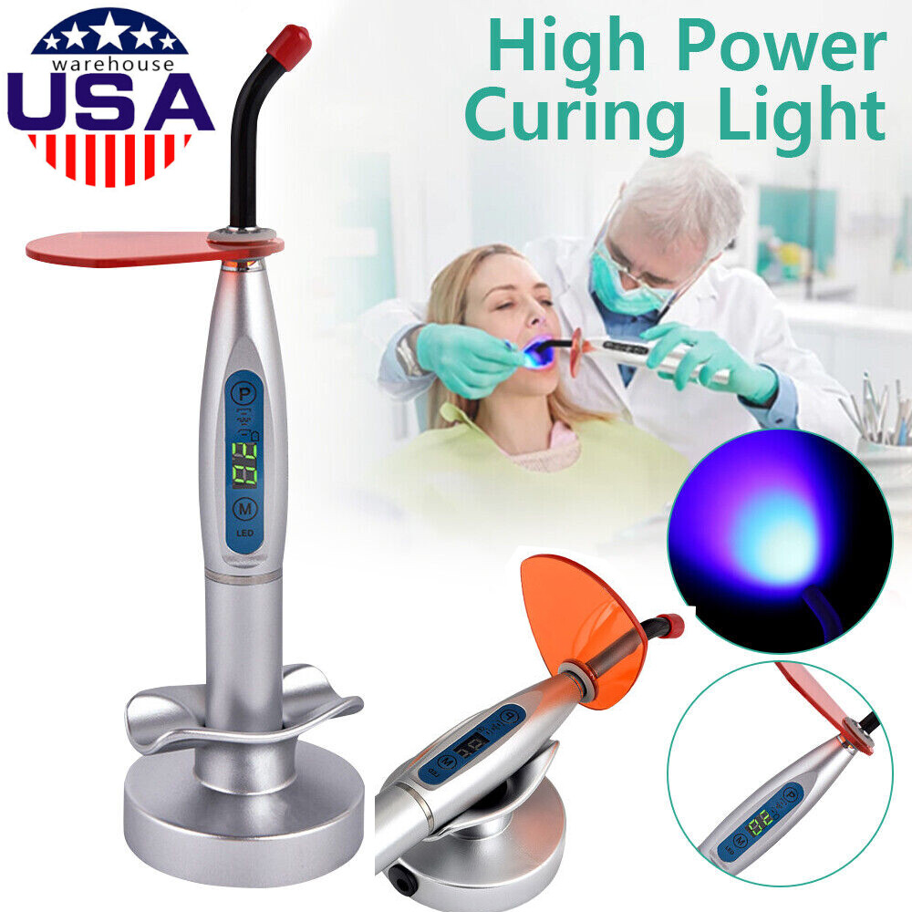 Dental Wireless Cordless LED Cure Curing Light Lamp 2000mw 5W Tool Resin Cure US