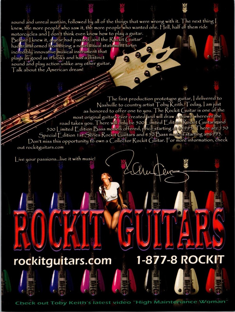 Rockit Guitars Original Print Ad