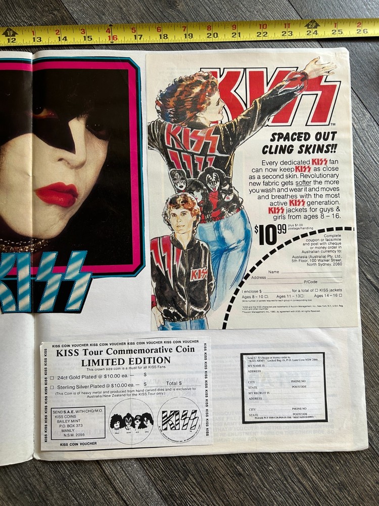 KISS Ad Advert 1980 Australia Scrapbook 2pg Aussie Australia Vintage Kiss Aucoin