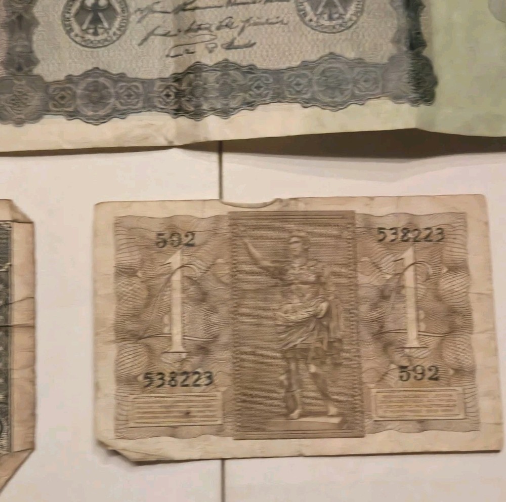 LOT (7) ORIGINAL VINTAGE WW2 GERMAN FRANCE JAPANESE CURRENCY BANKNOTES