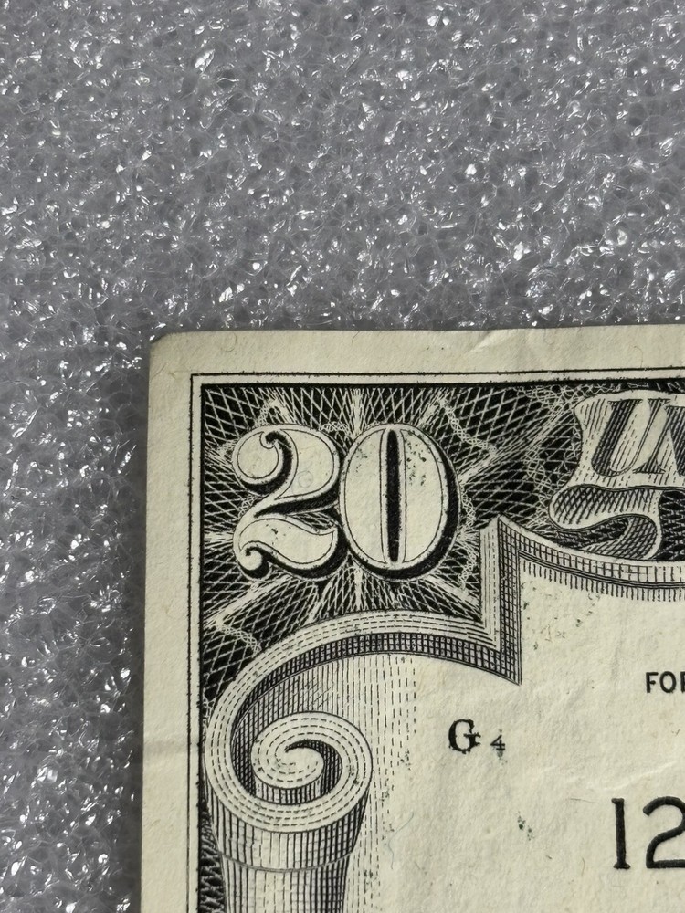 1988A $20 Error Note W/extra ink , Ink Bleeds and slightly Off Centered/Miscut