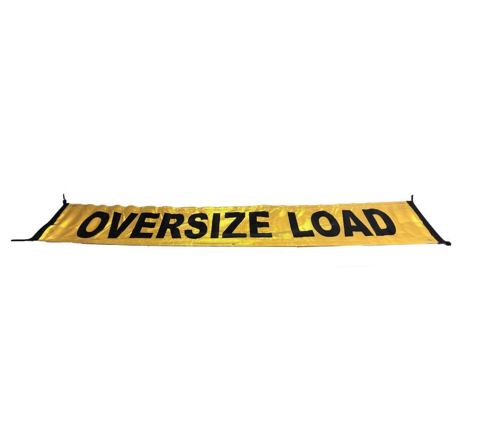 2 PK 18"x84" Reflective Oversize Load Sign Banner for Trucks, Trailer w/Bungee