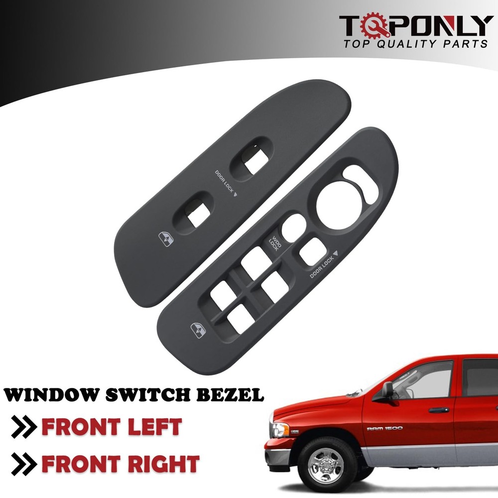 TQPONLY Door Window Switch Bezel,Front Driver and Left Right, Grey