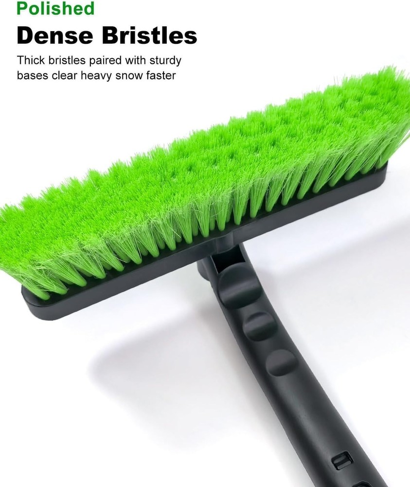Extendable Snow Brush Ice Scraper Green 31.8" Extendable Foam Grip