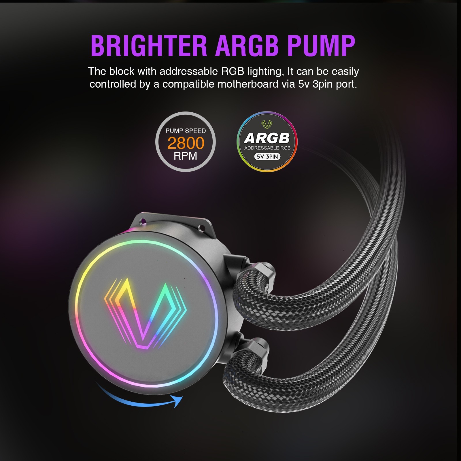 Vetroo V240 240mm AIO Liquid CPU Cooling System, for Intel & AMD - Black