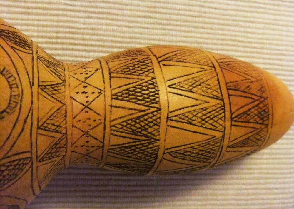 ANTIQUE DRY PUMPKIN CARVED WITH CHARACTERS