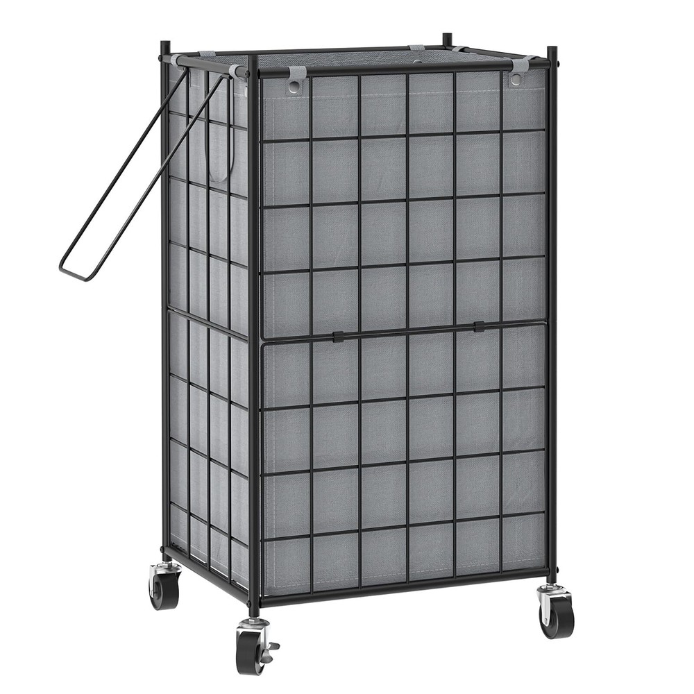 Laundry Hamper With Wheelsmetal Wire Frame Rolling Laundry Basket With Removable