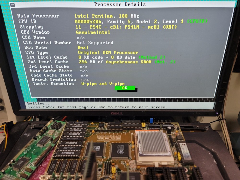 Epox Socket 5 Motherboard, Intel Pentium 100 CPU 64Mb RAM Working #MDF7