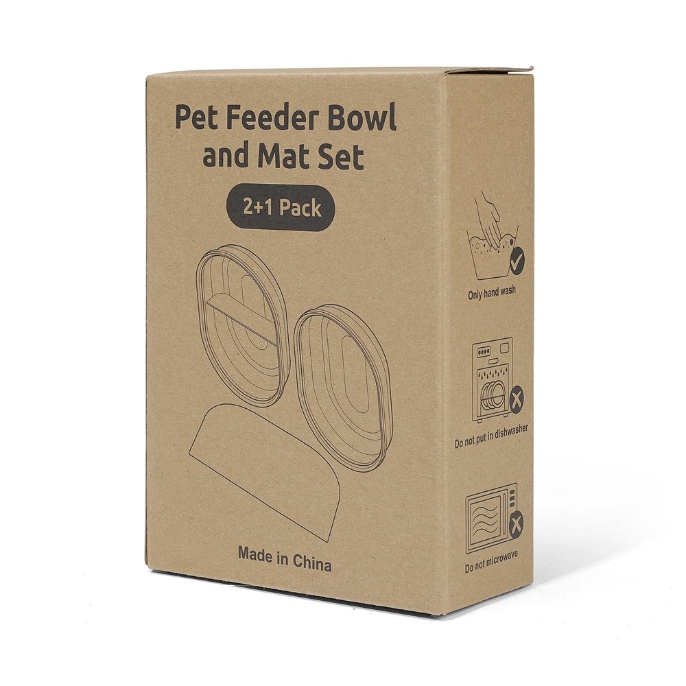 YOIHABV Replacement Mat & Bowl Set for Automatic Microchip Pet Feeder & Conne...